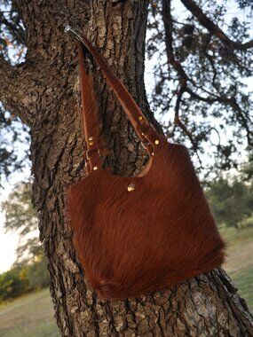 🤎 Handmade Chocolate Brown Cowhide Purse | Gold Hardware | One-of-a-Kind Wester